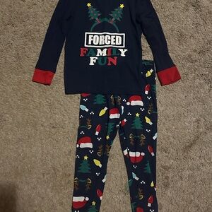 Holiday Time Navy and Red Kids Pajama Set